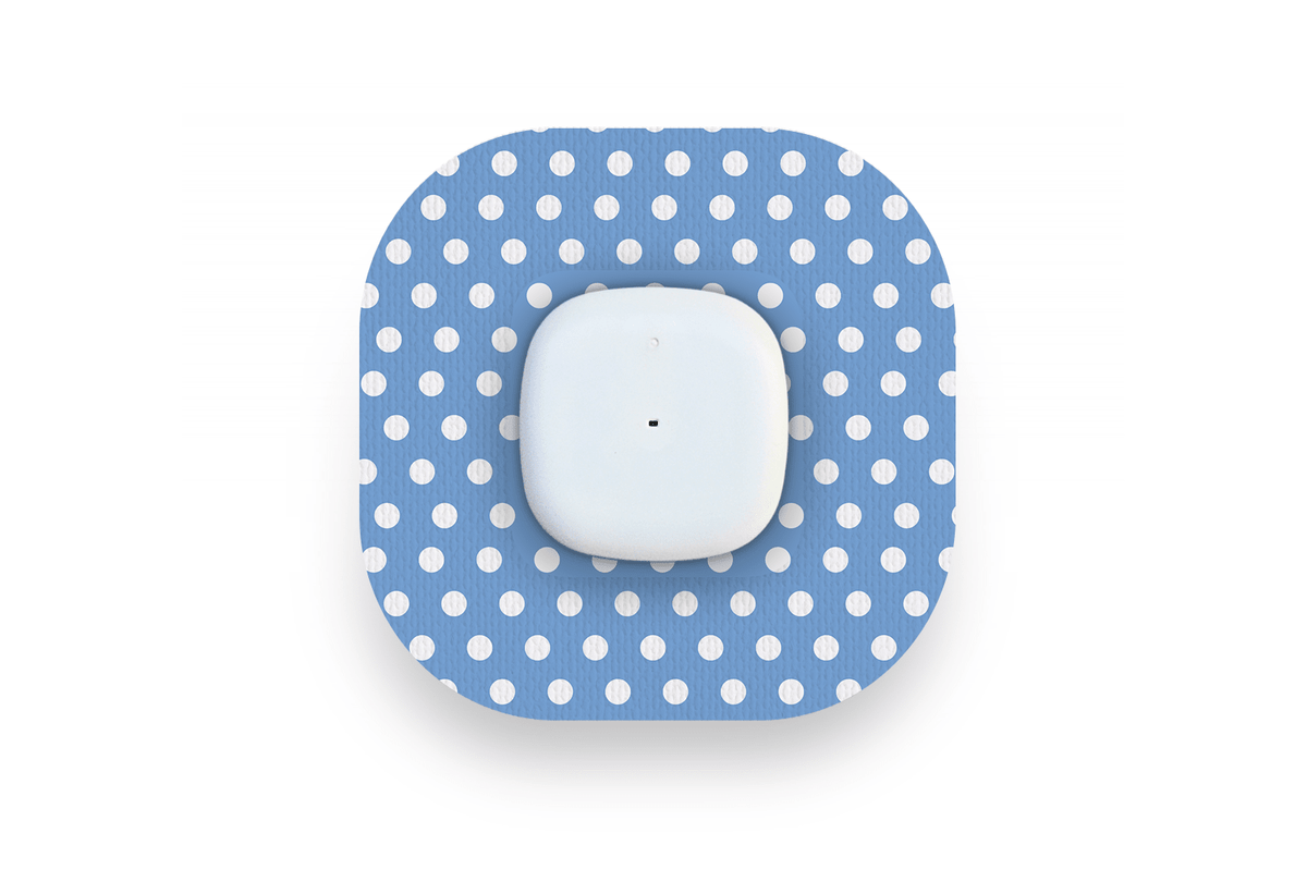 Blue Polka Dot Patch - Simplera for Single diabetes supplies and insulin pumps