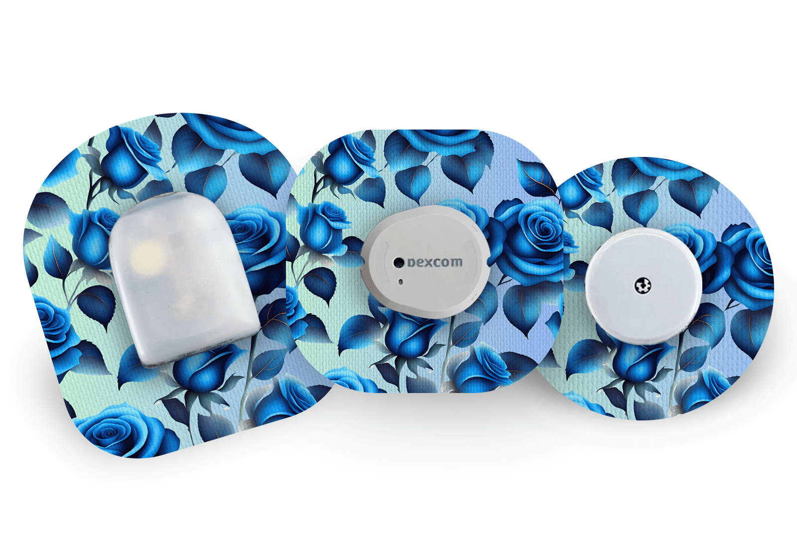 Blue Roses Patch for Freestyle Libre 2 diabetes supplies and insulin pumps