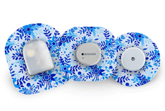 Bright Blue Bloom Patch for Freestyle Libre 2 diabetes supplies and insulin pumps
