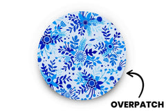 Bright Blue Bloom Patch - Overpatches for Single diabetes supplies and insulin pumps