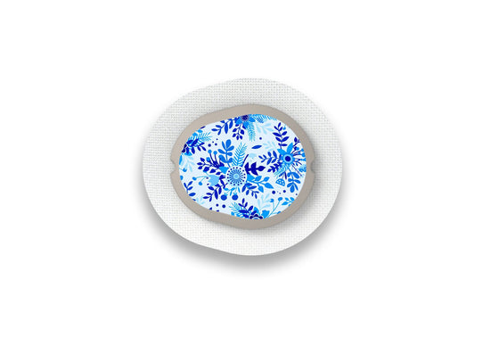 Bright Blue Bloom Sticker for Novopen diabetes supplies and insulin pumps