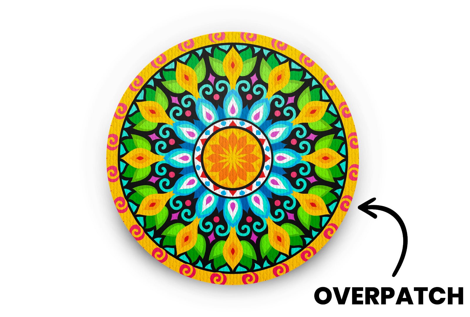 Bright Mandala Patch - Overpatches for Single diabetes supplies and insulin pumps