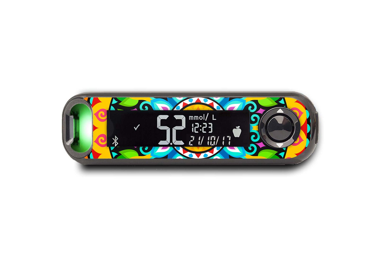 Bright Mandala Sticker for Novopen 4, 5, 6, or Echo diabetes supplies and insulin pumps