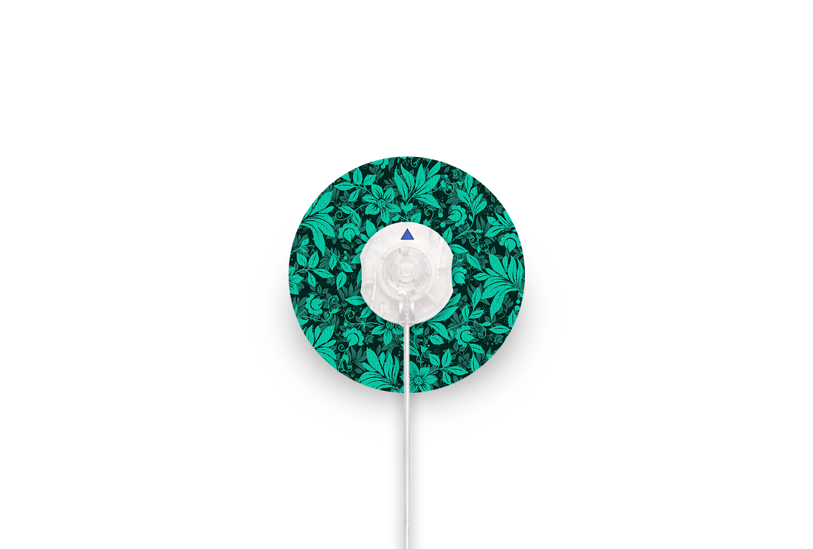 Bright Teal Flowers Patch for Minimed QuickSet diabetes supplies and insulin pumps