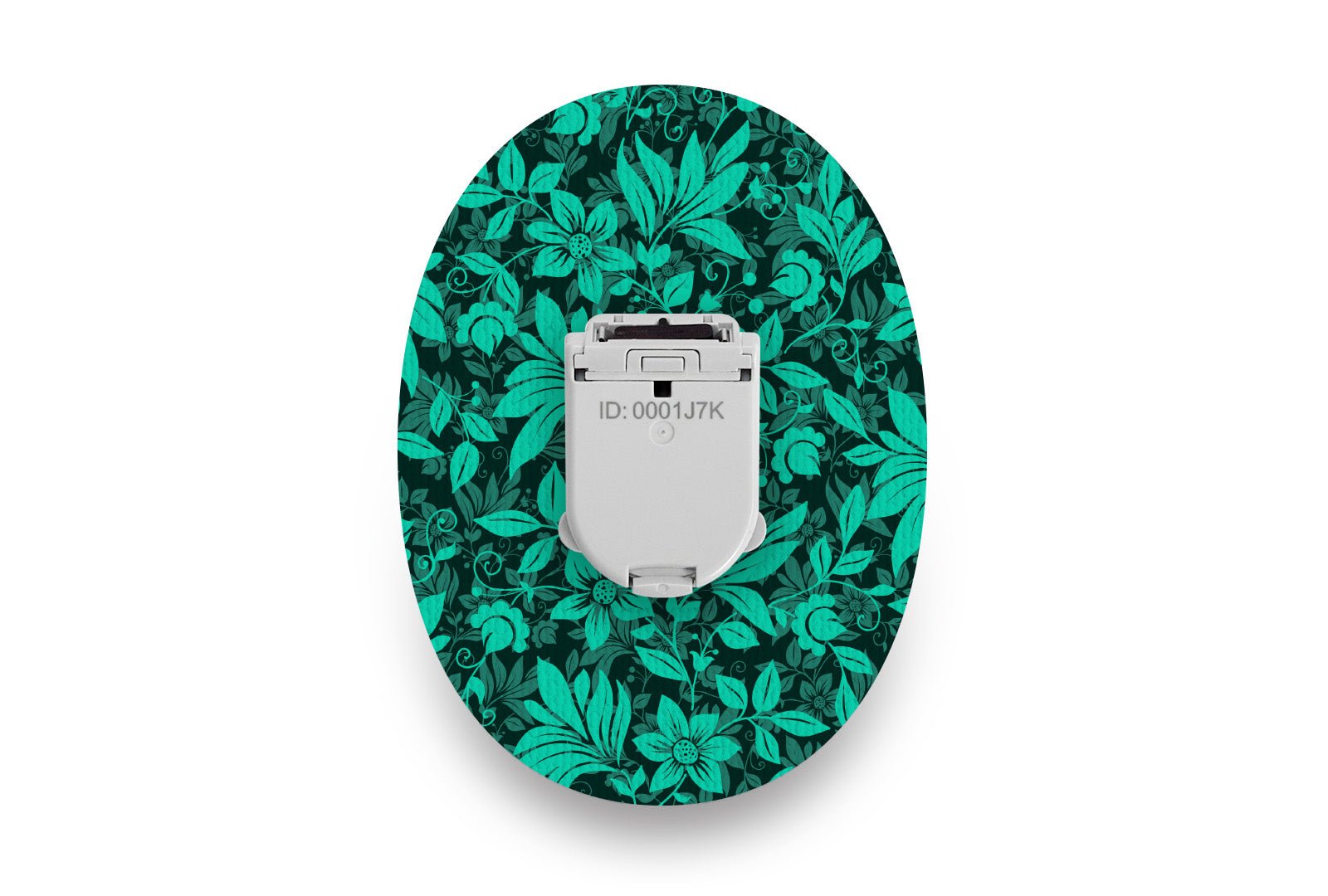 Bright Teal Flowers Patch - Glucomen Day for Single diabetes supplies and insulin pumps