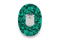 Bright Teal Flowers Patch - Glucomen Day for Single diabetes supplies and insulin pumps