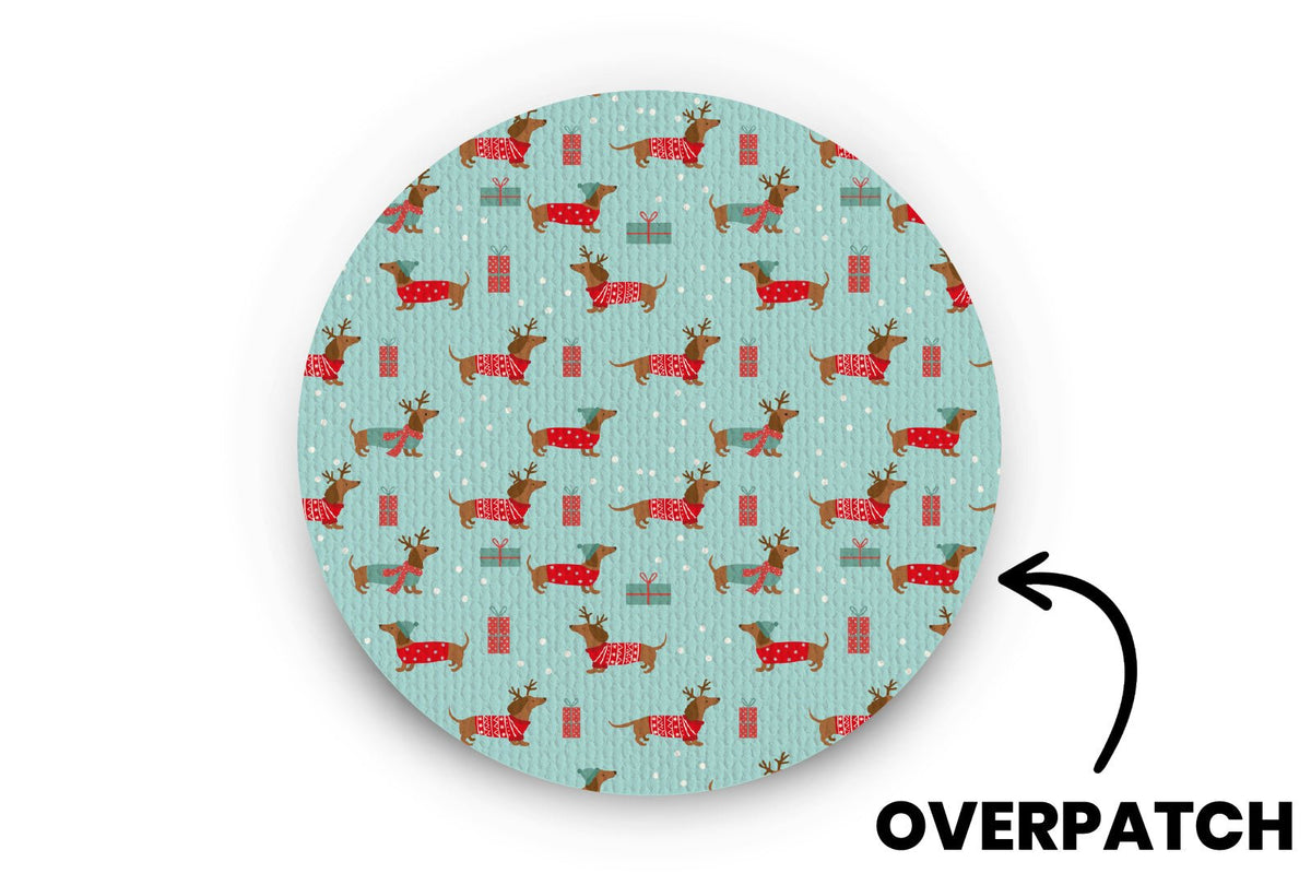 Christmas Puppy Patch - Overpatches for Single diabetes supplies and insulin pumps