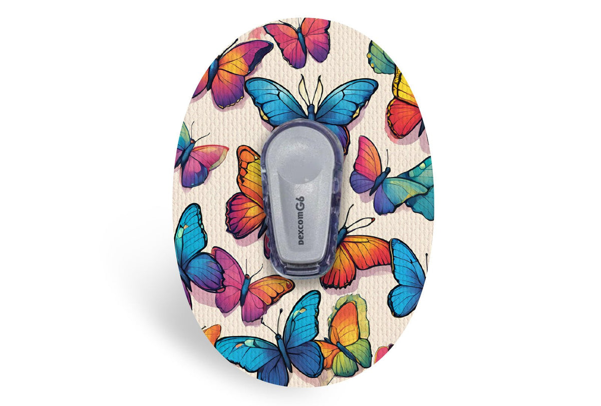 Colourful Butterflies Patch for Dexcom G6 / One diabetes supplies and insulin pumps