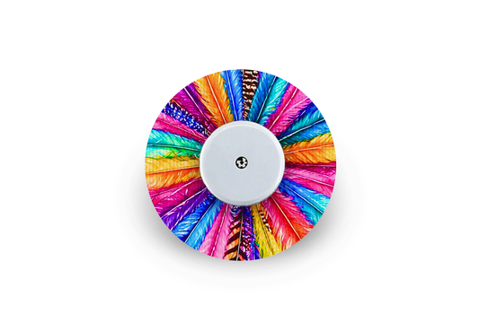 Colourful Feathers Patch for Freestyle Libre 2 diabetes supplies and insulin pumps