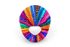 Colourful Feathers Patch for Guardian Enlite diabetes supplies and insulin pumps