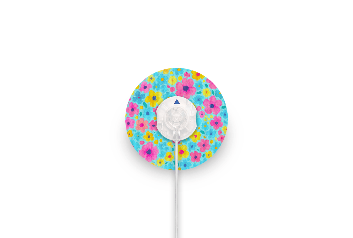 Confetti Flowers Patch - Minimed QuickSet for Single diabetes supplies and insulin pumps