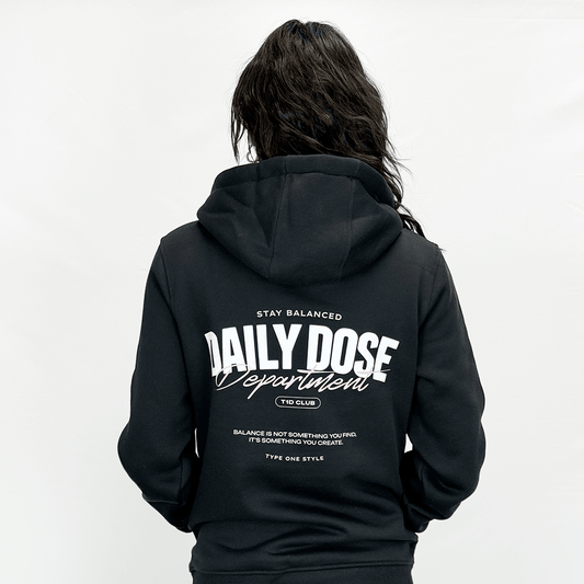 Daily Dose Hoodie for Black diabetes supplies and insulin pumps