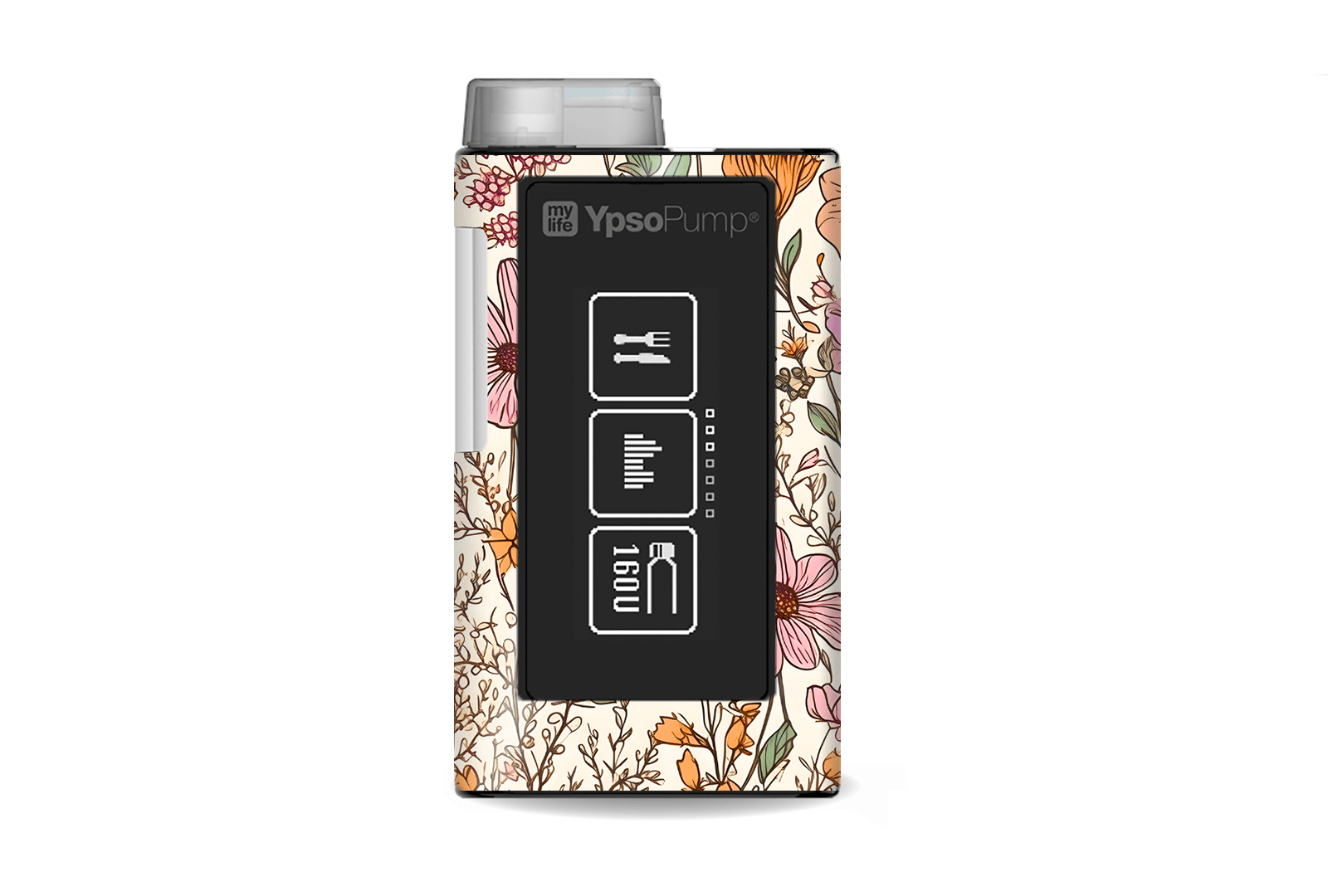 Dainty Daisies Sticker for Ypsomed MyLife diabetes supplies and insulin pumps