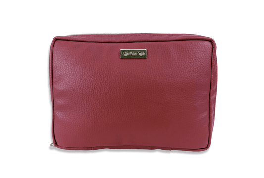 Deep Red Luxury T1D Essentials Bag for diabetes supplies and insulin pumps