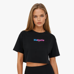 Diabestie Crop T-Shirt for Black diabetes supplies and insulin pumps