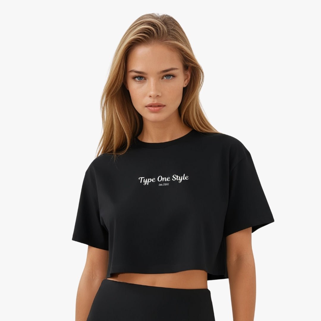 Essential Crop T-Shirt for Black diabetes supplies and insulin pumps