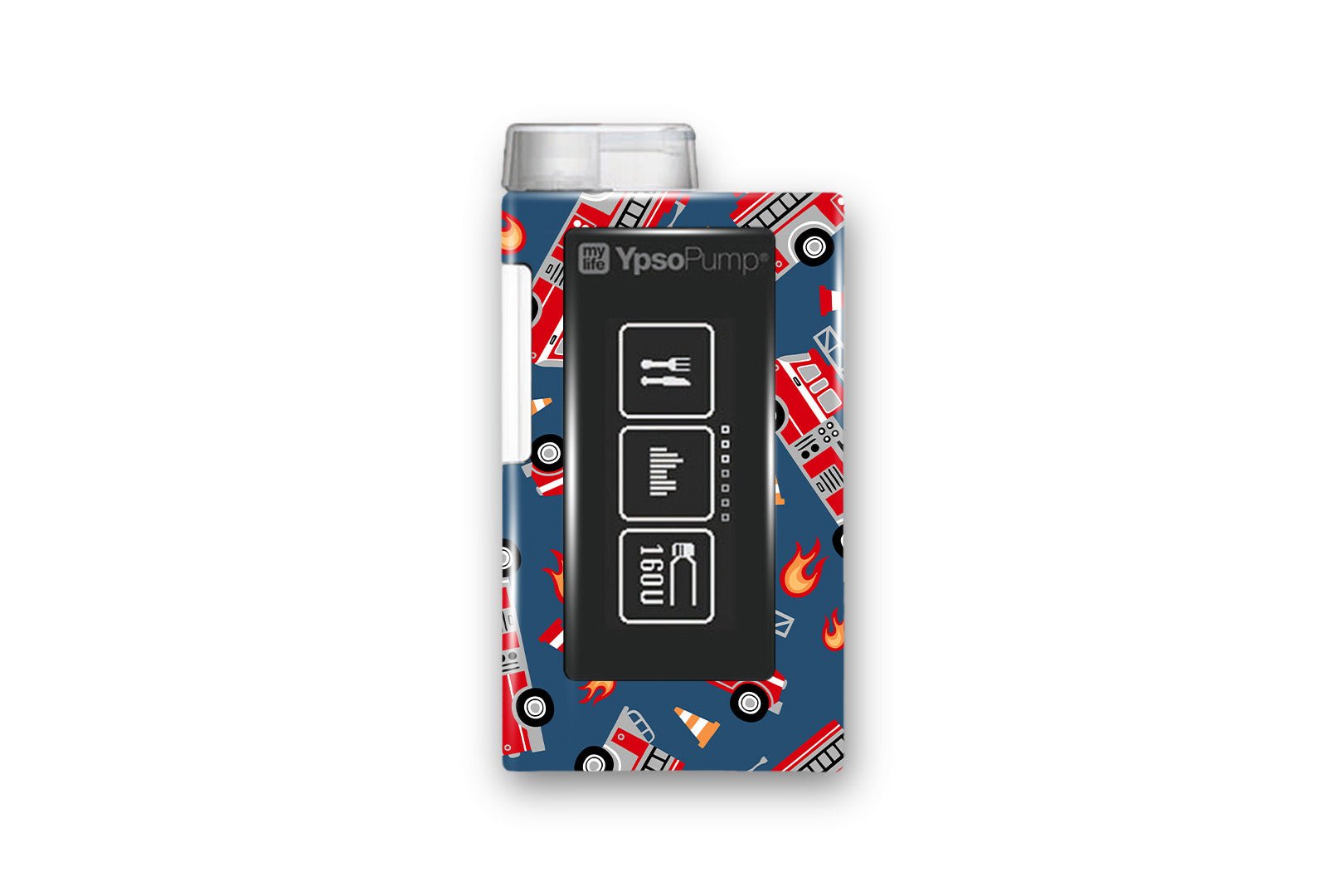 Fire Engine Sticker for Novopen 4, 5, 6, or Echo diabetes supplies and insulin pumps