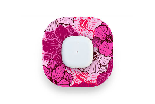 Fuchsia Florals Patch - Simplera for Single diabetes supplies and insulin pumps
