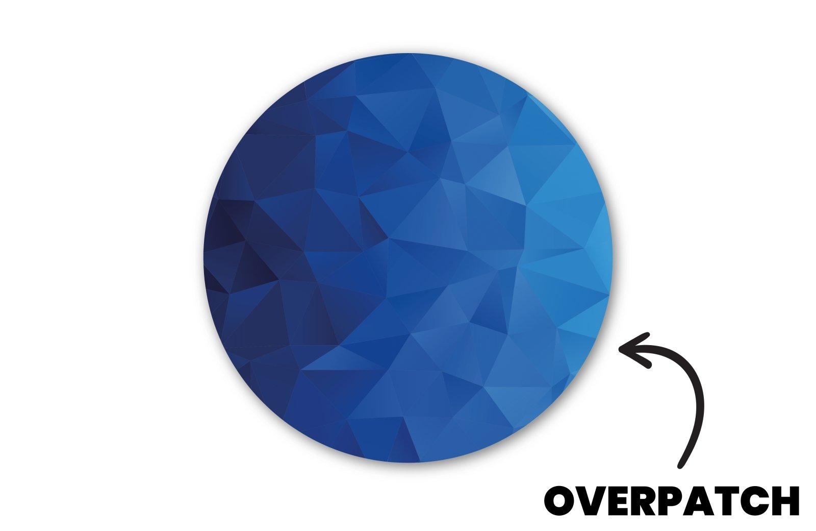 Geometric Blue Patch - Overpatches for Single diabetes supplies and insulin pumps