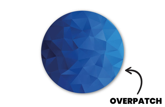 Geometric Blue Patch - Overpatches for Single diabetes supplies and insulin pumps
