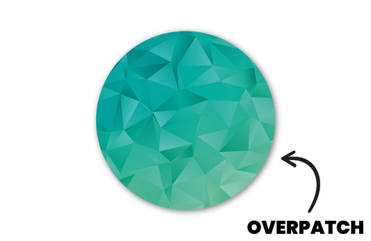 Geometric Green Patch - Overpatches for Single diabetes supplies and insulin pumps