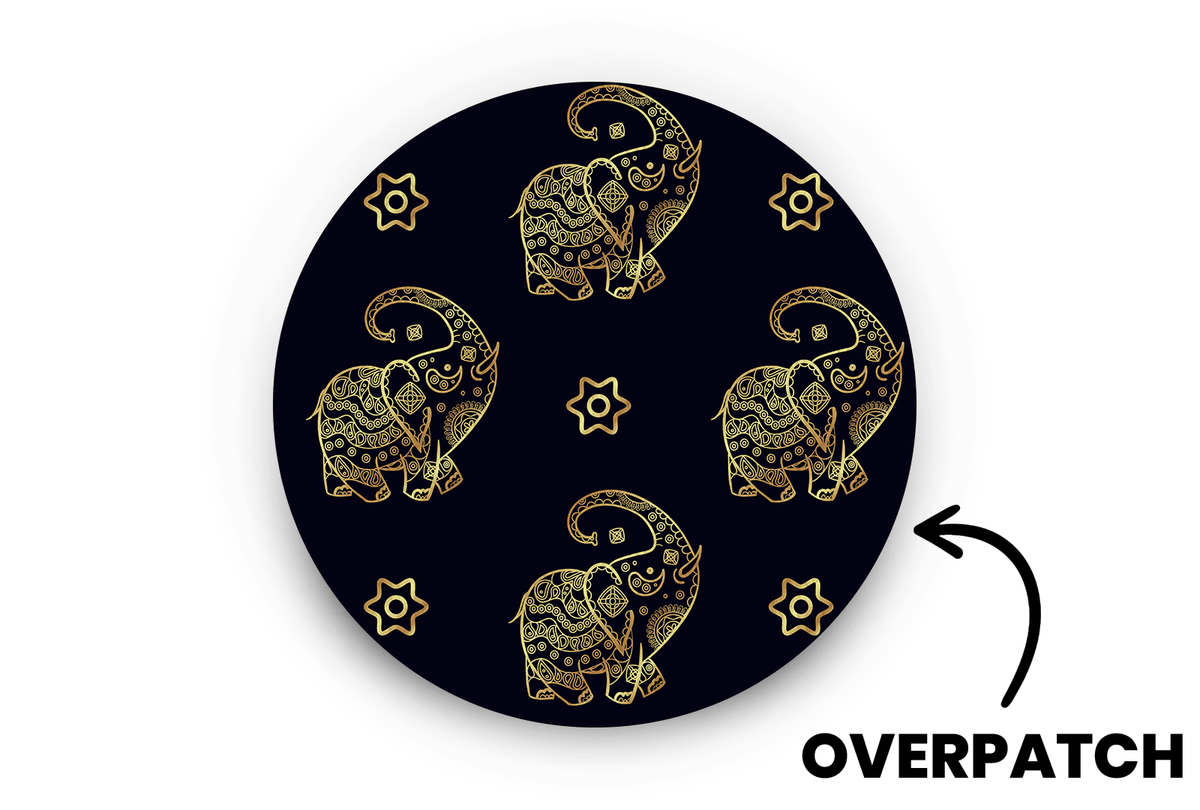 Gold Elephants Patch - Overpatches for Single diabetes supplies and insulin pumps