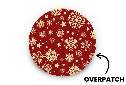 Golden Snowflakes Patch - Overpatches for Single diabetes supplies and insulin pumps