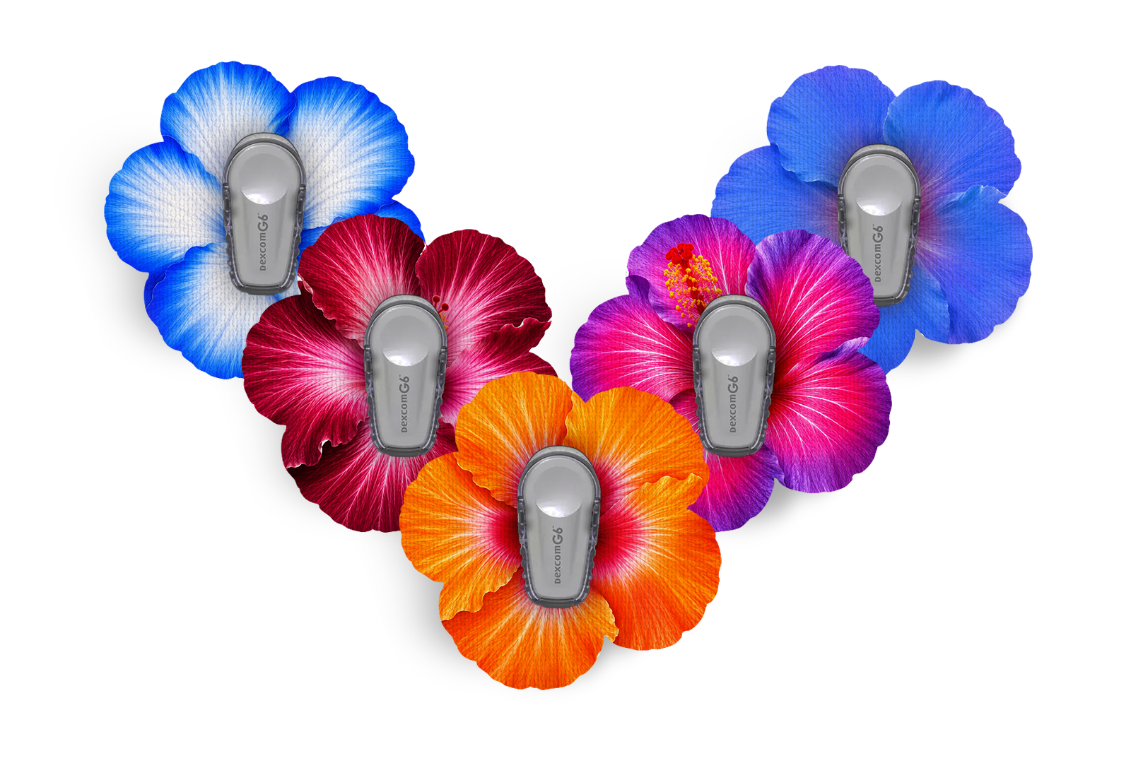 Hibiscus Patch Pack for Dexcom G6 / One diabetes supplies and insulin pumps