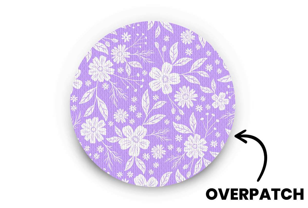 Lilac Bloom Patch - Overpatches for Single diabetes supplies and insulin pumps