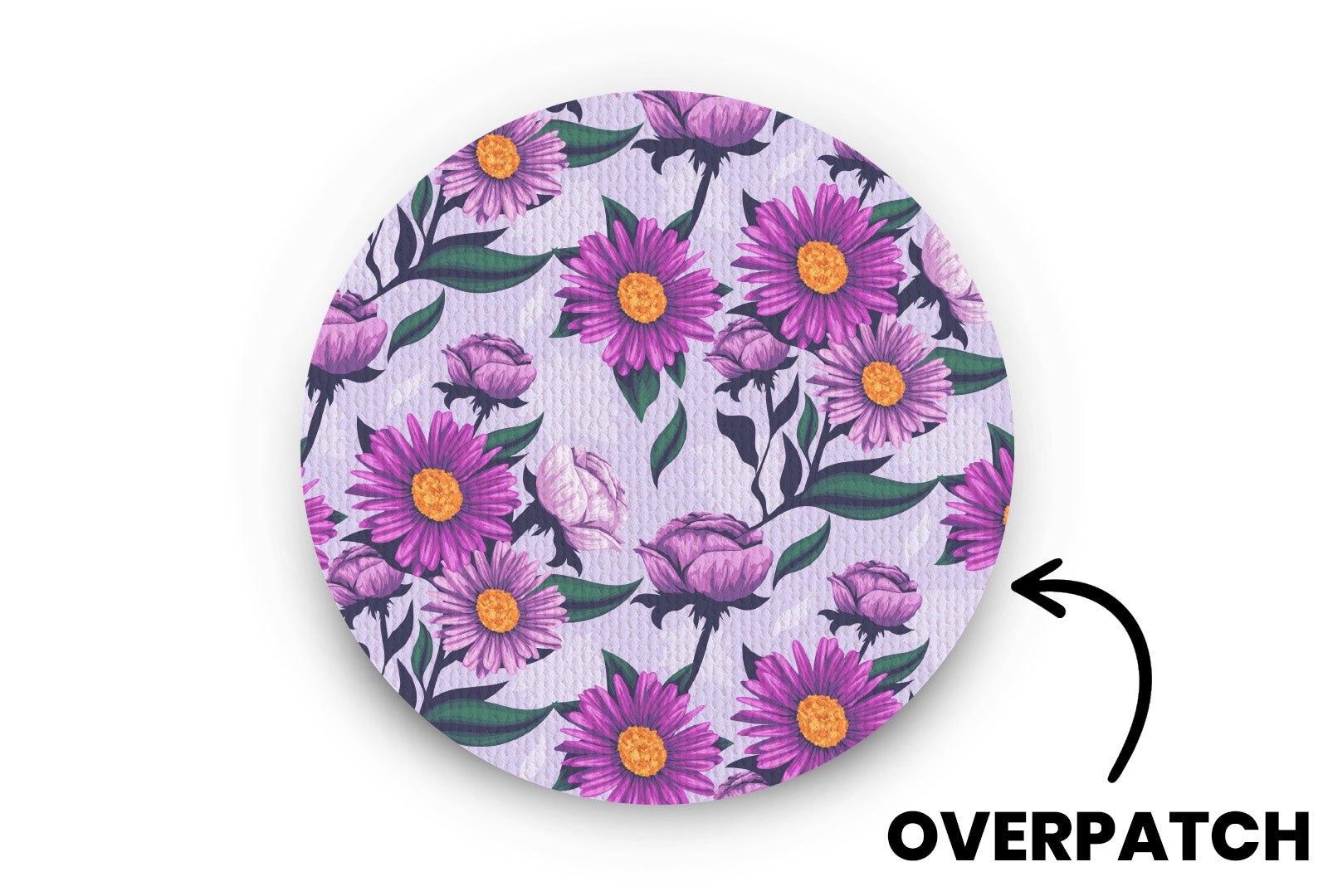 Lilac Daisy Patch - Overpatches for Single diabetes supplies and insulin pumps