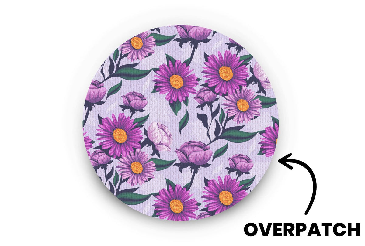 Lilac Daisy Patch - Overpatches for Single diabetes supplies and insulin pumps