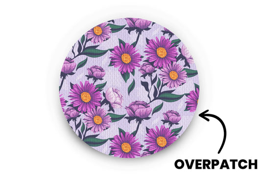 Lilac Daisy Patch - Overpatches for Single diabetes supplies and insulin pumps