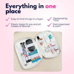 Luxury T1D Essentials Bags for Luxury Classic Black diabetes supplies and insulin pumps