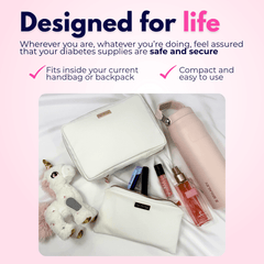 Luxury T1D Essentials Bags for Luxury Classic Black diabetes supplies and insulin pumps