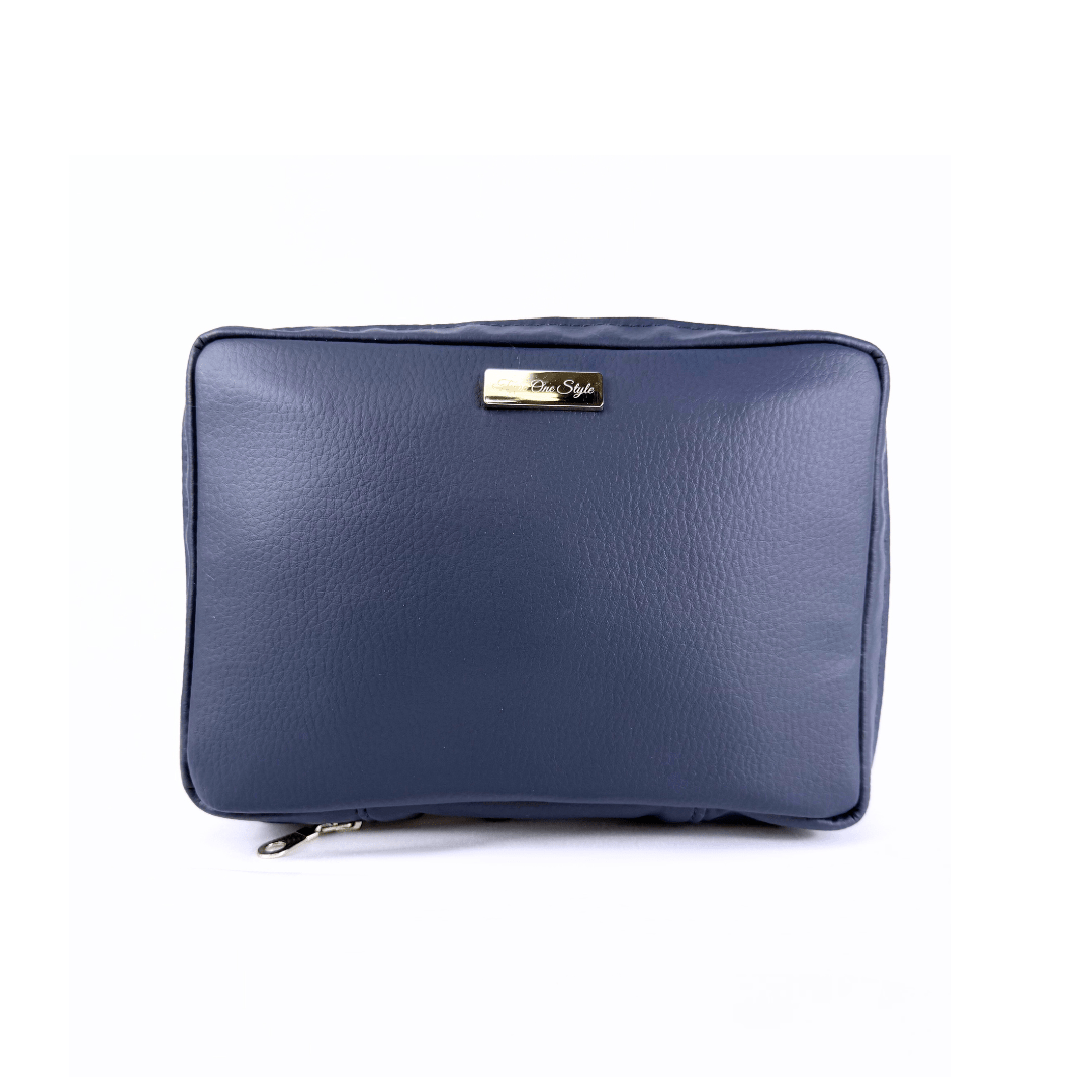 Navy Luxury T1D Essentials Bag for diabetes supplies and insulin pumps