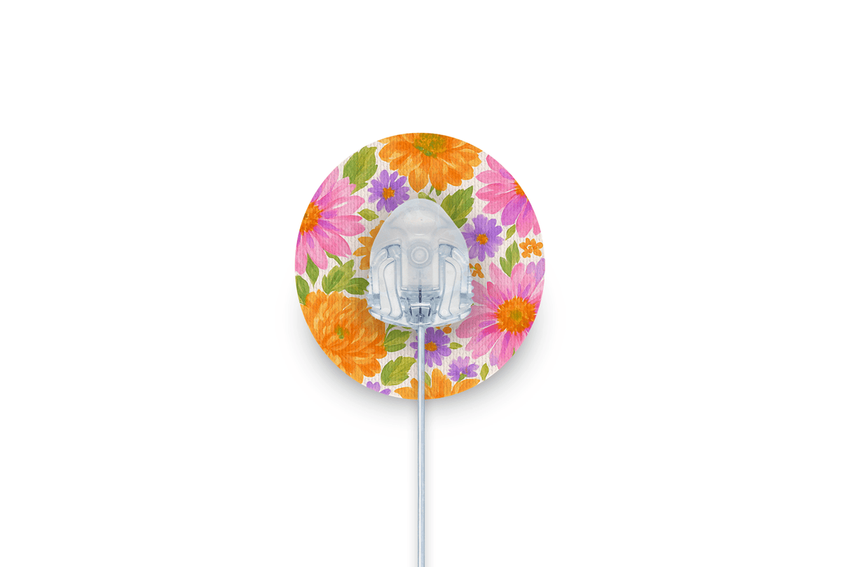Nostalgic Flowers Patch - Autosoft 90 for Single diabetes supplies and insulin pumps