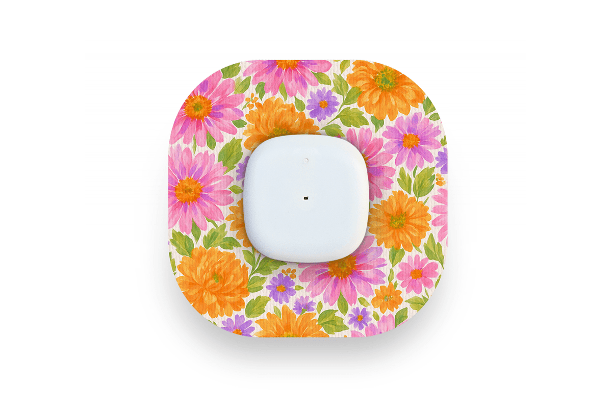 Nostalgic Flowers Patch - Simplera for Single diabetes supplies and insulin pumps