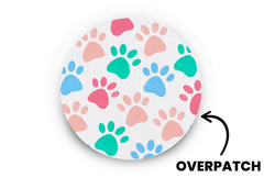 Pastel Paws Patch - Overpatches for Single diabetes supplies and insulin pumps