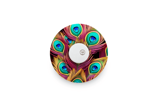 Peacock Feathers Patch - Libre 3 for Single diabetes supplies and insulin pumps