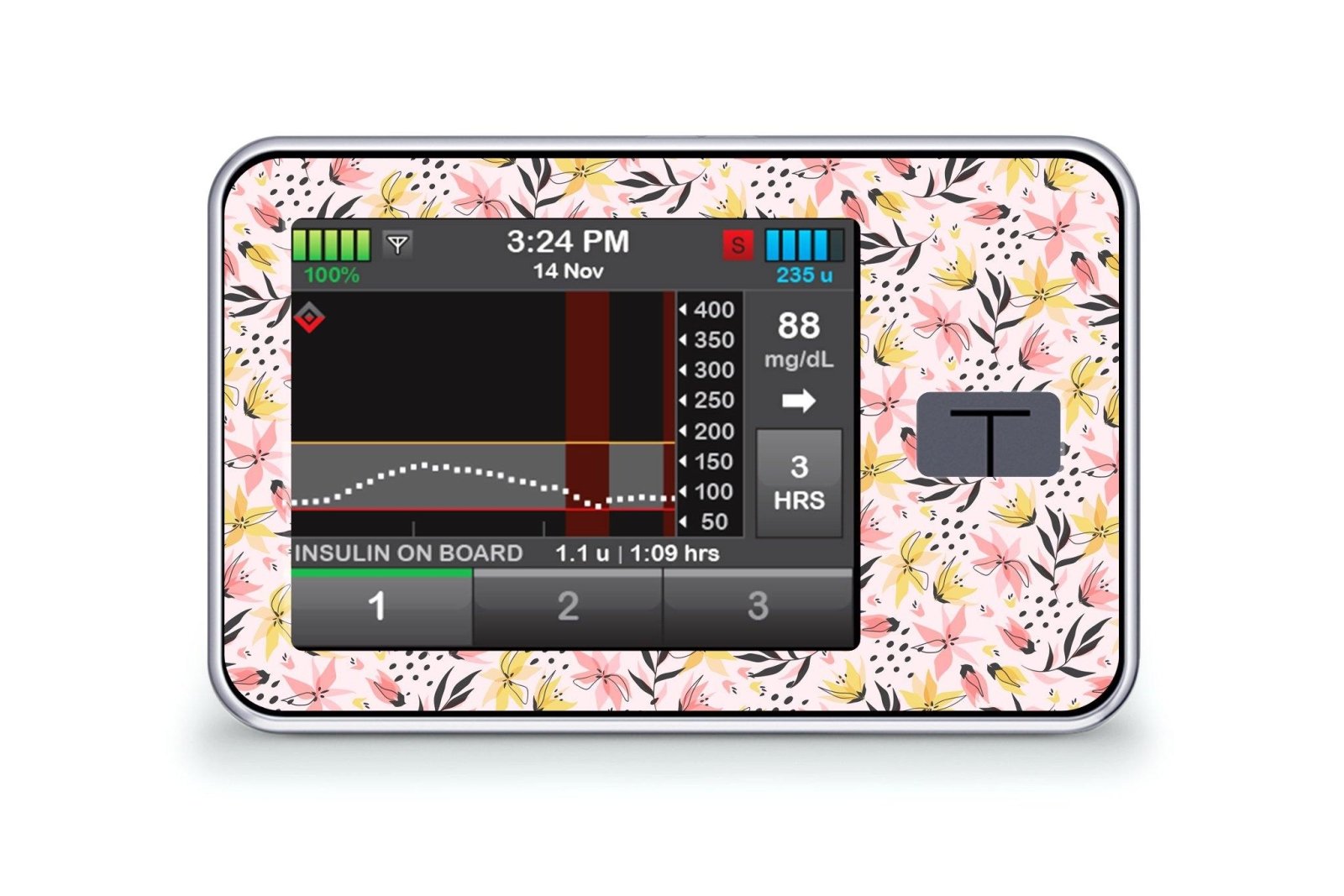 Star Lillies Sticker - T-Slim for diabetes CGMs and insulin pumps
