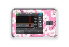 Pink Blossom Sticker for T:Slim X2 diabetes supplies and insulin pumps