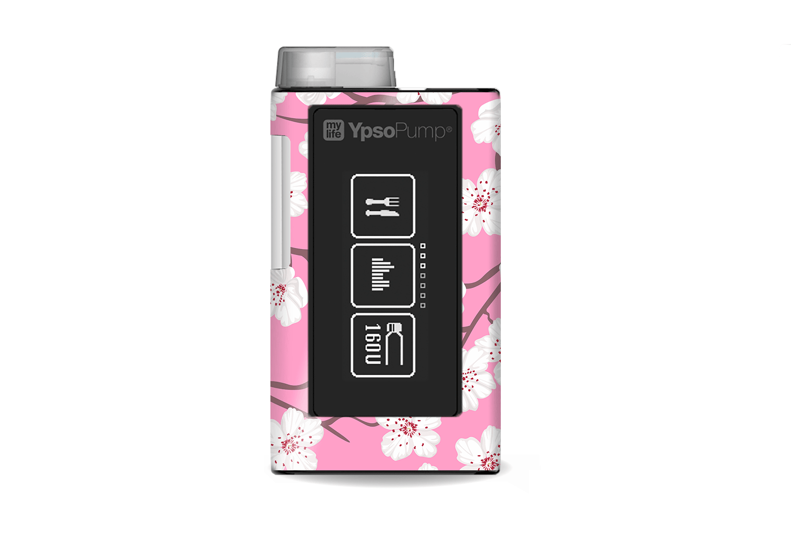 Pink Blossom Sticker for Ypsomed MyLife diabetes supplies and insulin pumps