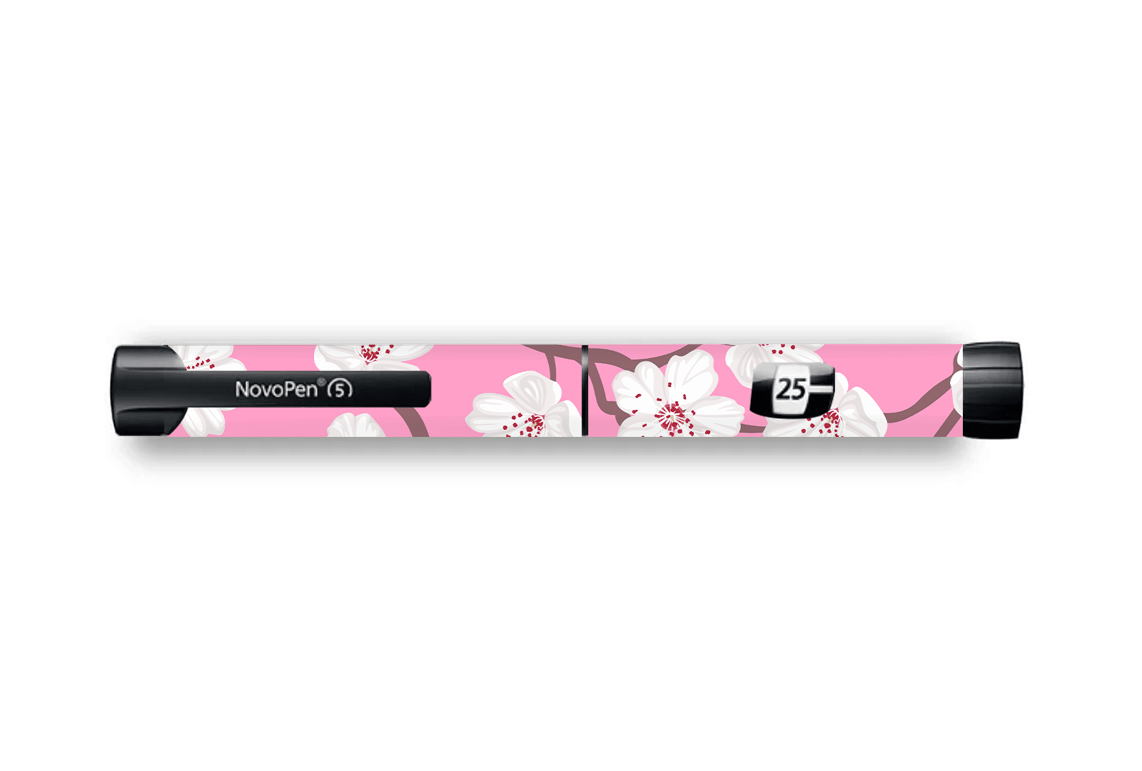 Pink Blossom Sticker for Novopen 4, 5, 6, or Echo diabetes supplies and insulin pumps