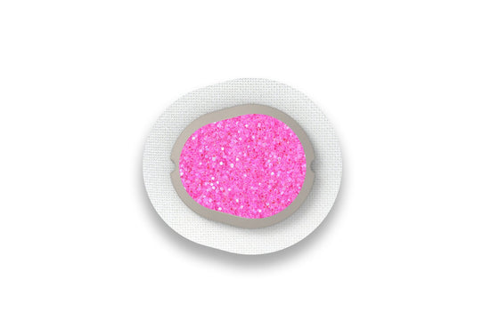 Pink Glitter Sticker for Dexcom G7 diabetes supplies and insulin pumps