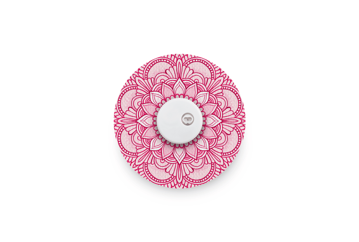 Pink Mandala Patch - Freestyle Libre 3 for Single diabetes supplies and insulin pumps