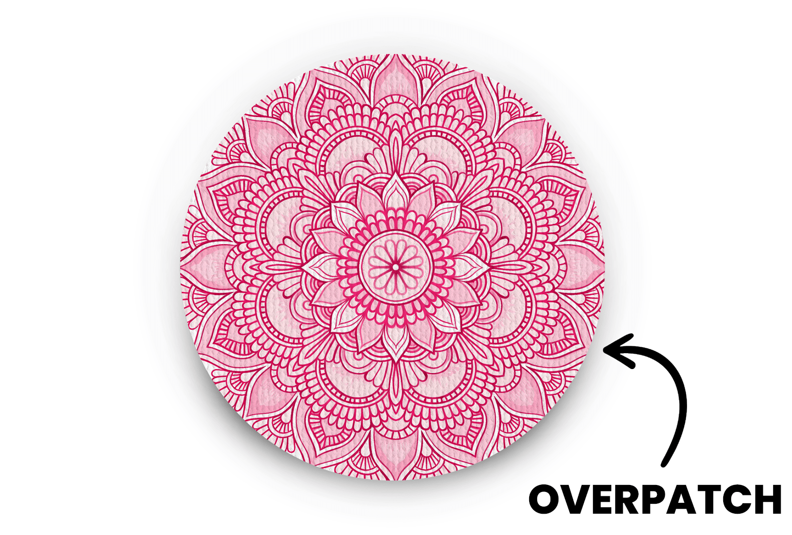 Pink Mandala Patch - Overpatches for Single diabetes supplies and insulin pumps