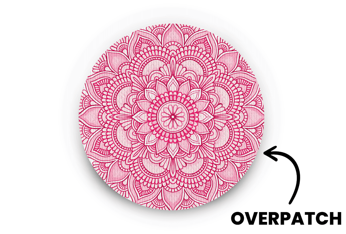 Pink Mandala Patch - Overpatches for Single diabetes supplies and insulin pumps