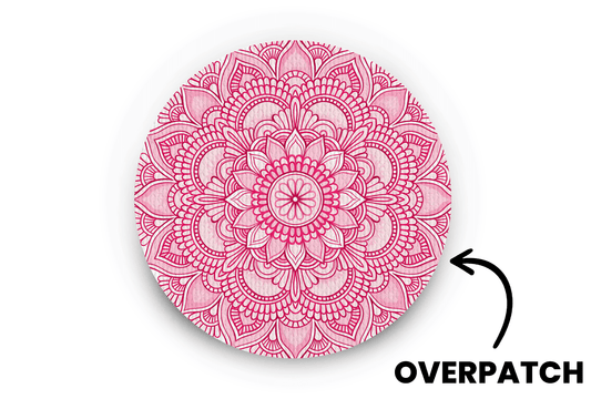 Pink Mandala Patch - Overpatches for Single diabetes supplies and insulin pumps