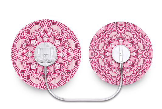 Pink Mandala Patch - Tru - Steel for Single diabetes supplies and insulin pumps
