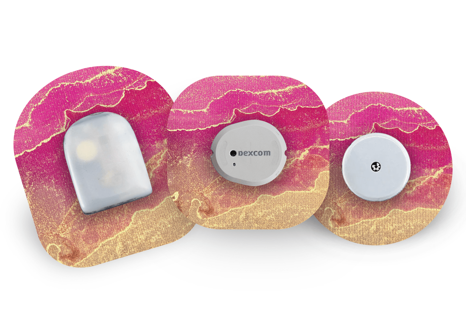 Pink Marble Patch for Freestyle Libre diabetes supplies and insulin pumps